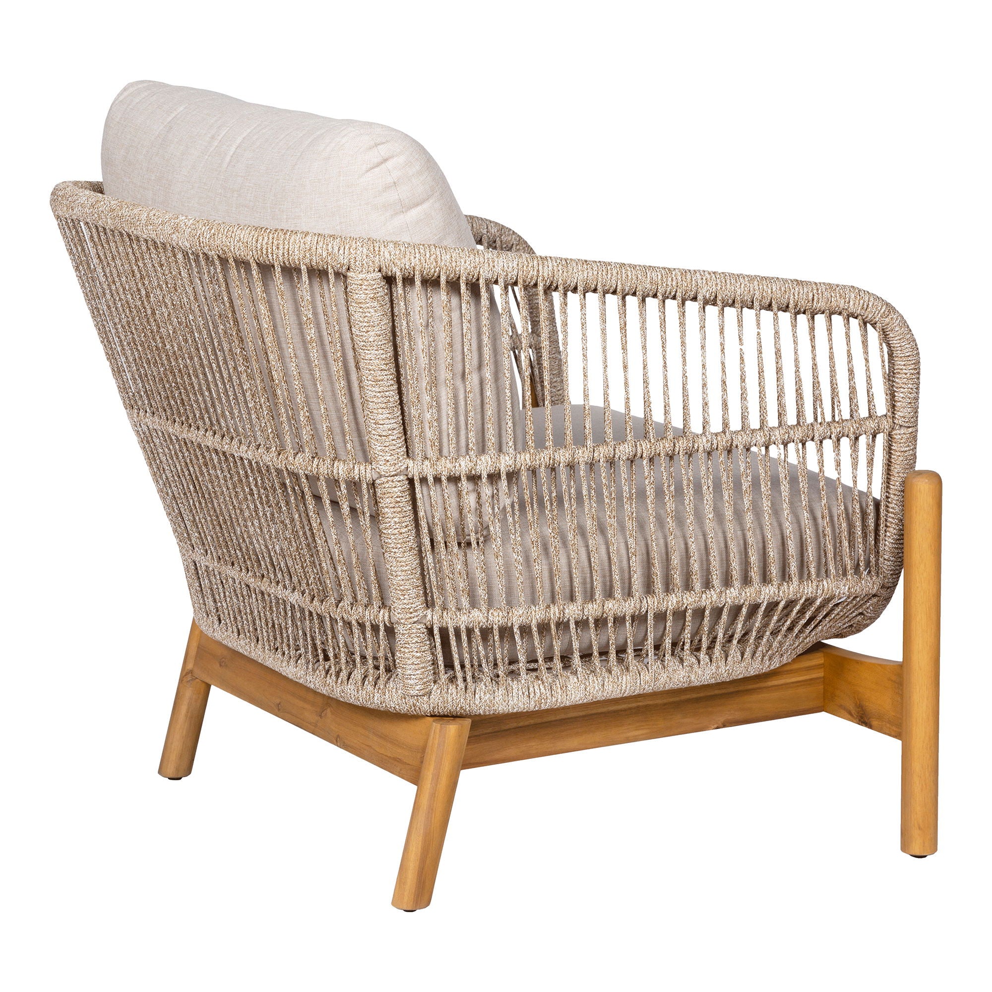 Terracina Lounge Chair - Lounge chair, acacia, beige, incl. cushion